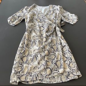 Snakeprint wrap dress